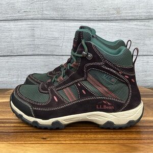 LL Bean Trail Model Hiker 4 Waterproof Mid Boot Purple Green 299640 Women’s 6.5